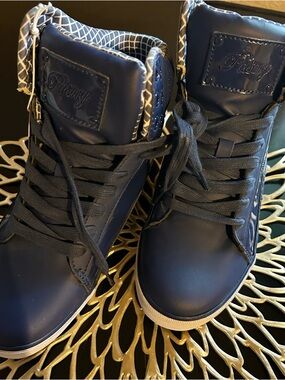 Pastry Navy and White High-Top Athletic Sneakers